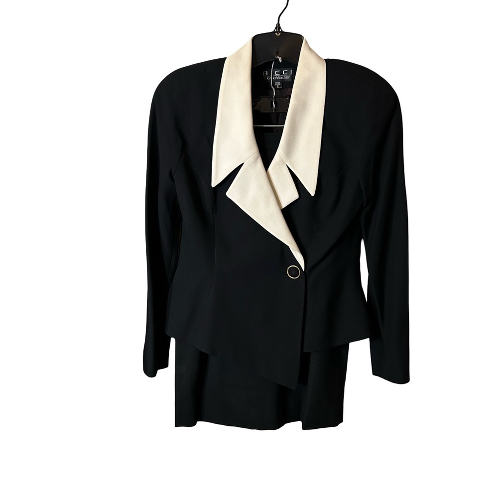 Escada Black and Cream Suit. Fully Lined.